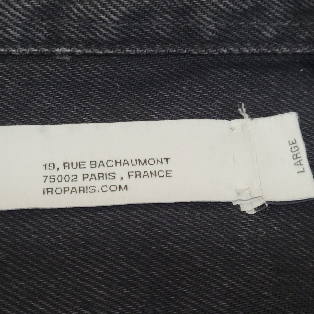 🧥IRO ROEL Shacket Men's L Denim Shirt Jacket Overshirt Black Grunge Streetwear - Picture 9 of 16